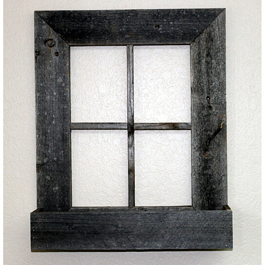 Rustic-Barn-Wood-Window-Frame-with-Flower-Box